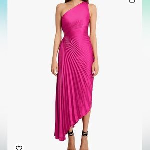 Fuschia One Shoulder Dress